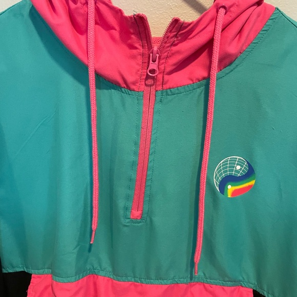 Brooklyn Windbreaker Pullover Good Vibes Black Multicolor Size Large - Picture 7 of 12